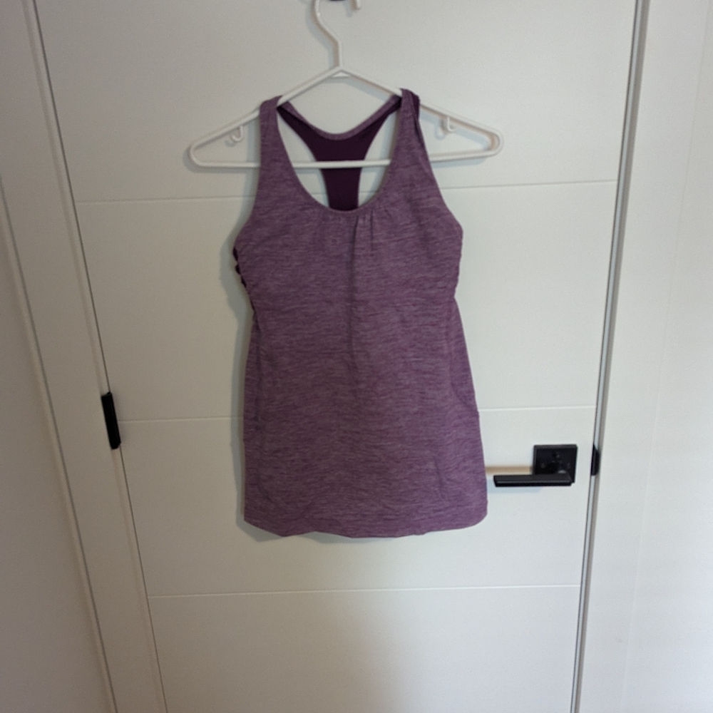 🧡 Lululemon Turbo Athletic Tank w/ built-in bra| Heathered Dewberry Purple Sz 6